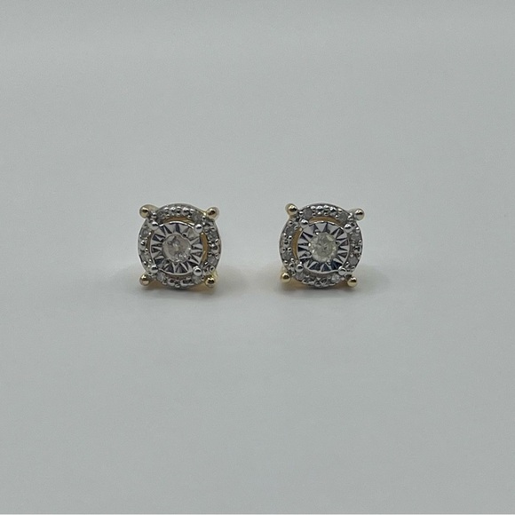 0.25 CT Natural Diamond Sterling Silver GP Studs - Picture 3 of 6
